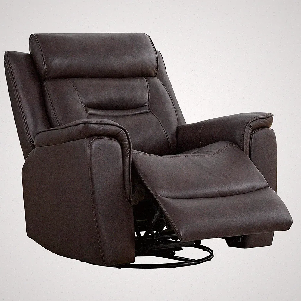 Leather Recliner Chair, 360° Swivel Rocker for Adults Manual Rocking Reclinin...