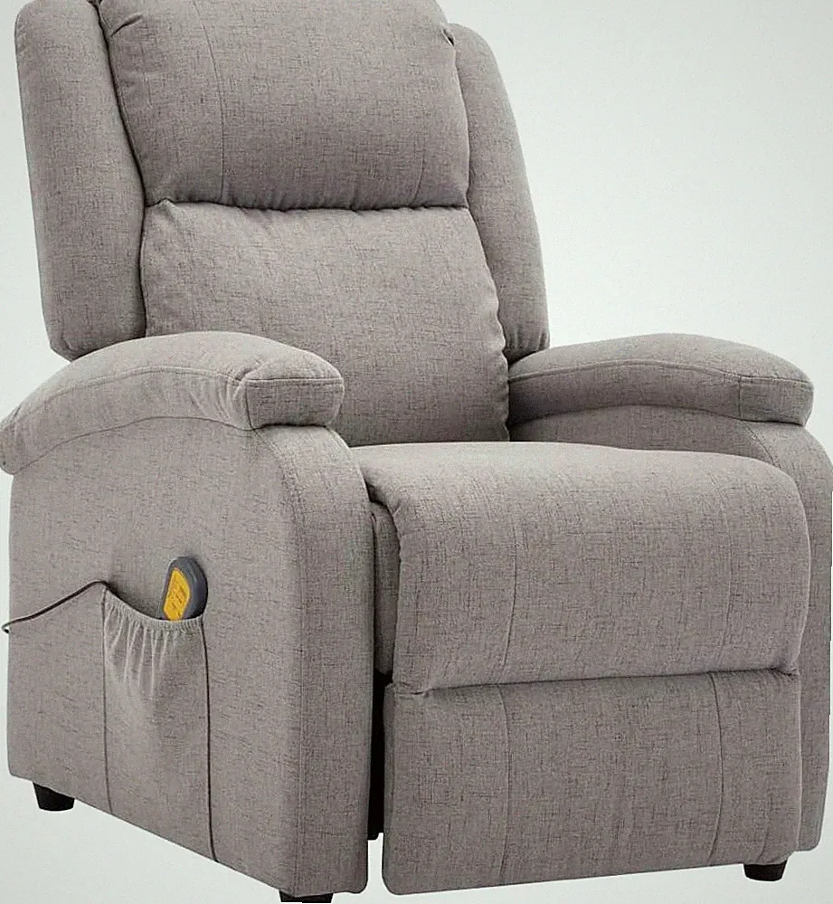 Light Gray Reclining Massage Chair with 6-Point Vibration for Relaxation