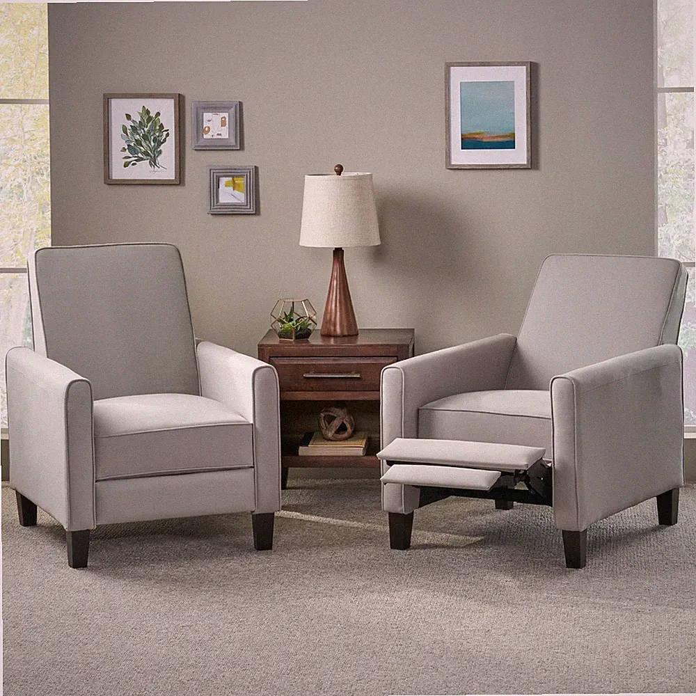 Lucas Contemporary Fabric Recliner (Set of 2)