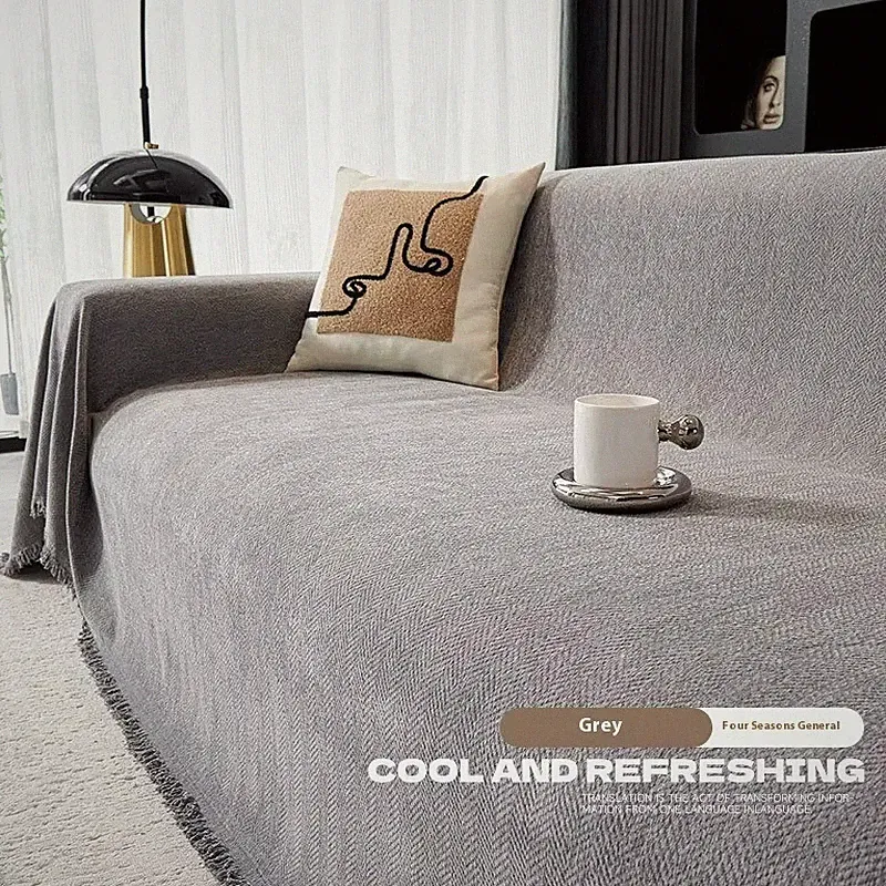 Luxury Chenille Herringbone Throws for Couch Sofa Covers 3 Seater Recliner Decor