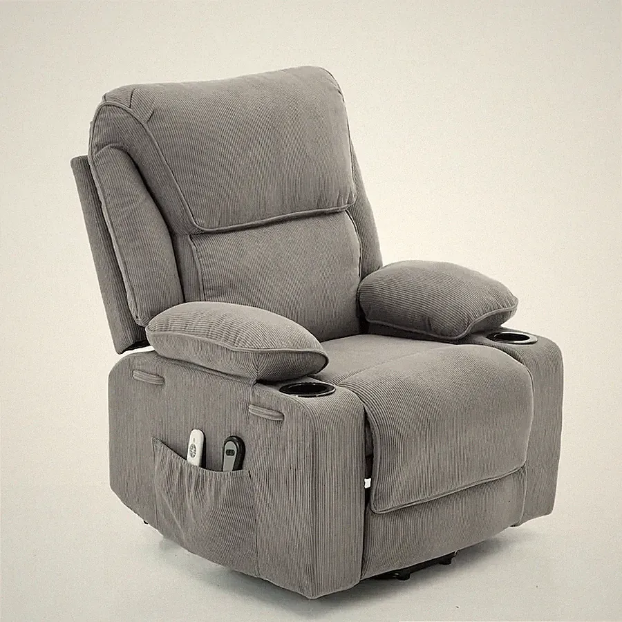 Manual Lift Recliner Chair with Remote Controlled Heating & Massage for Elderly