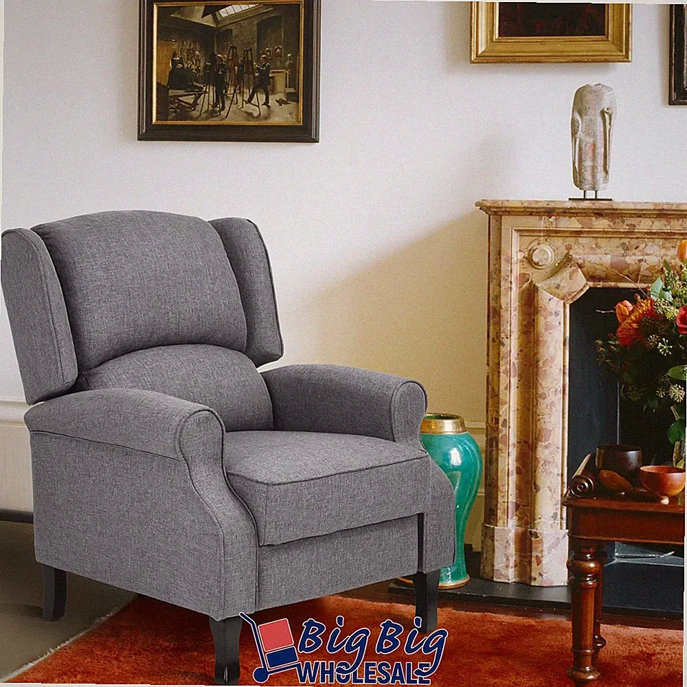 Manual Push Back Recliner Lounge Chair Single Armchair Living Room Home Couch