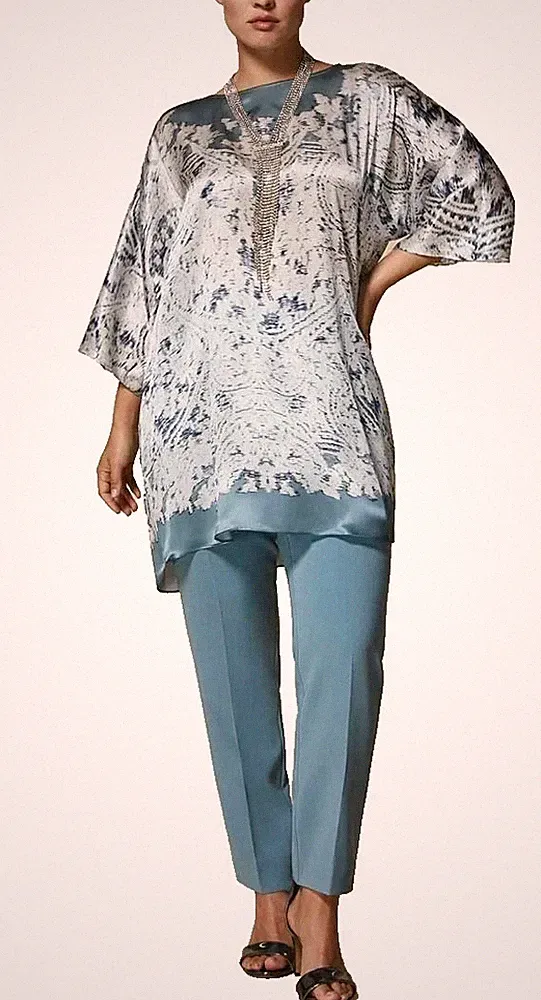 🌟MARINA RINALDI Plus Size Silk Satin Shirt MR 31= IT60, DE52, FR56