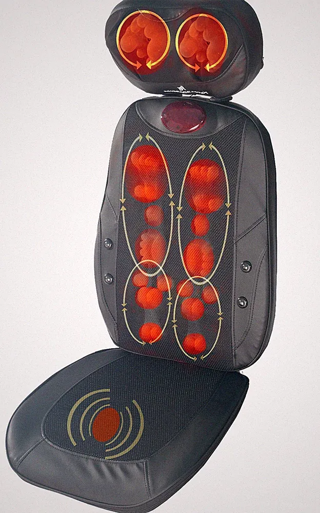 Massage Lynx Power Shiatsu Massage Cushion Heated Adjustable Head Rest Lumbar