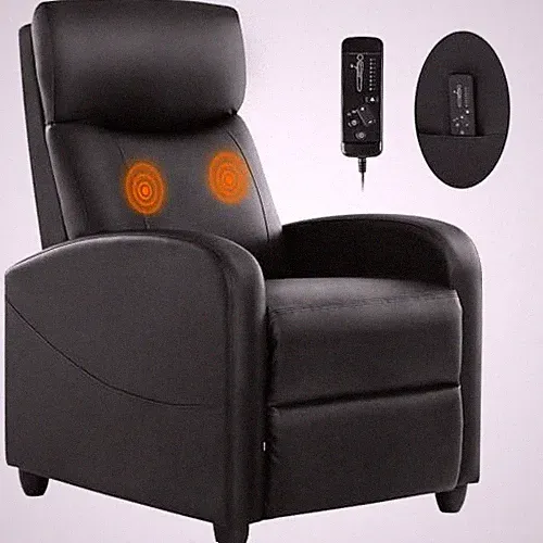 Massage Recliner Chair for 34.3"D x 26.7"W x 38.6"H (With Massage) Black