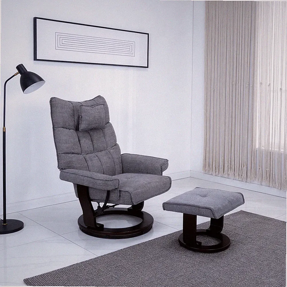 Massage Recliner with Ottoman Heated 360° Swivel Reclining Chair