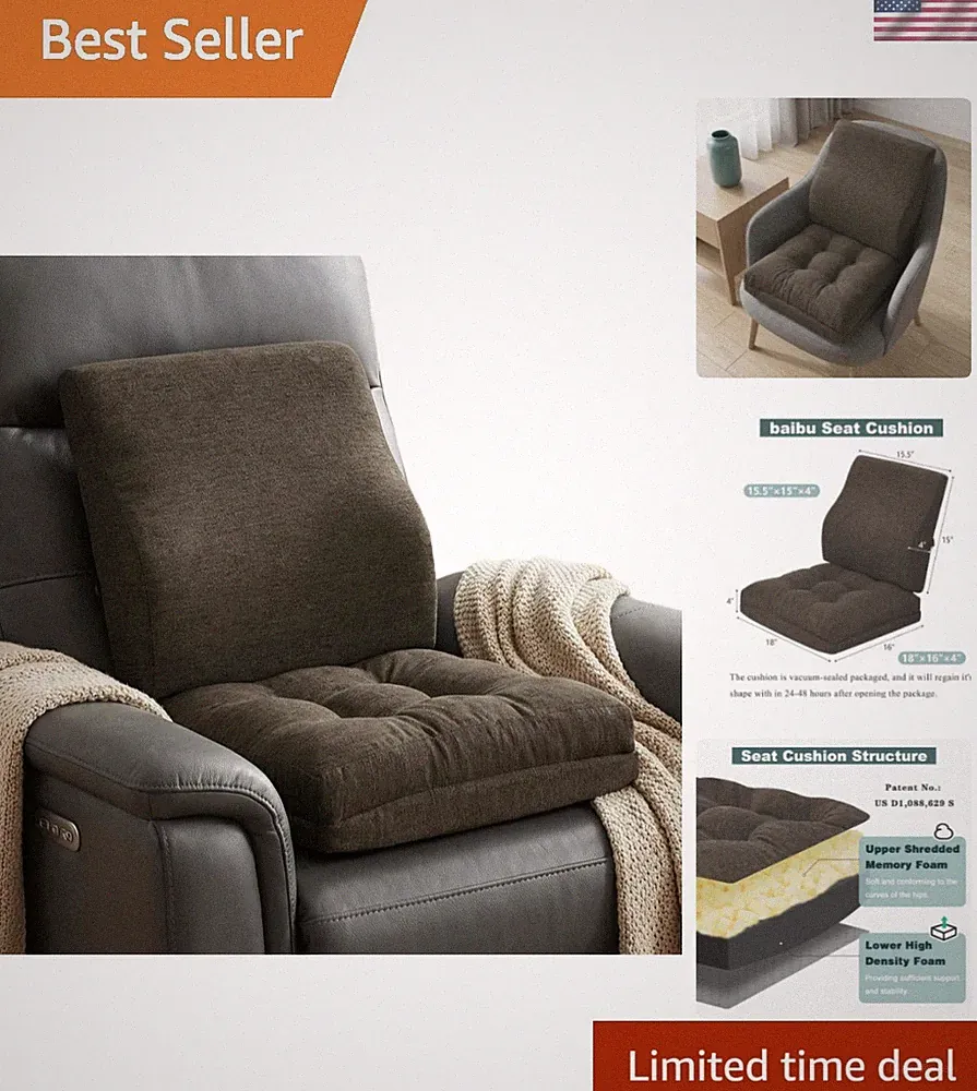 Memory Foam Small Recliner Cushions with Lumbar Support Pillow Set, 18x16x4 I...