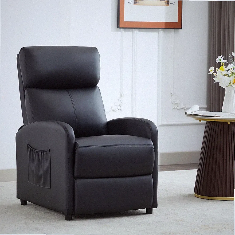 Mid-Century Recliner Chair Single Sofa for Home Theater or Club Room Seating Leg