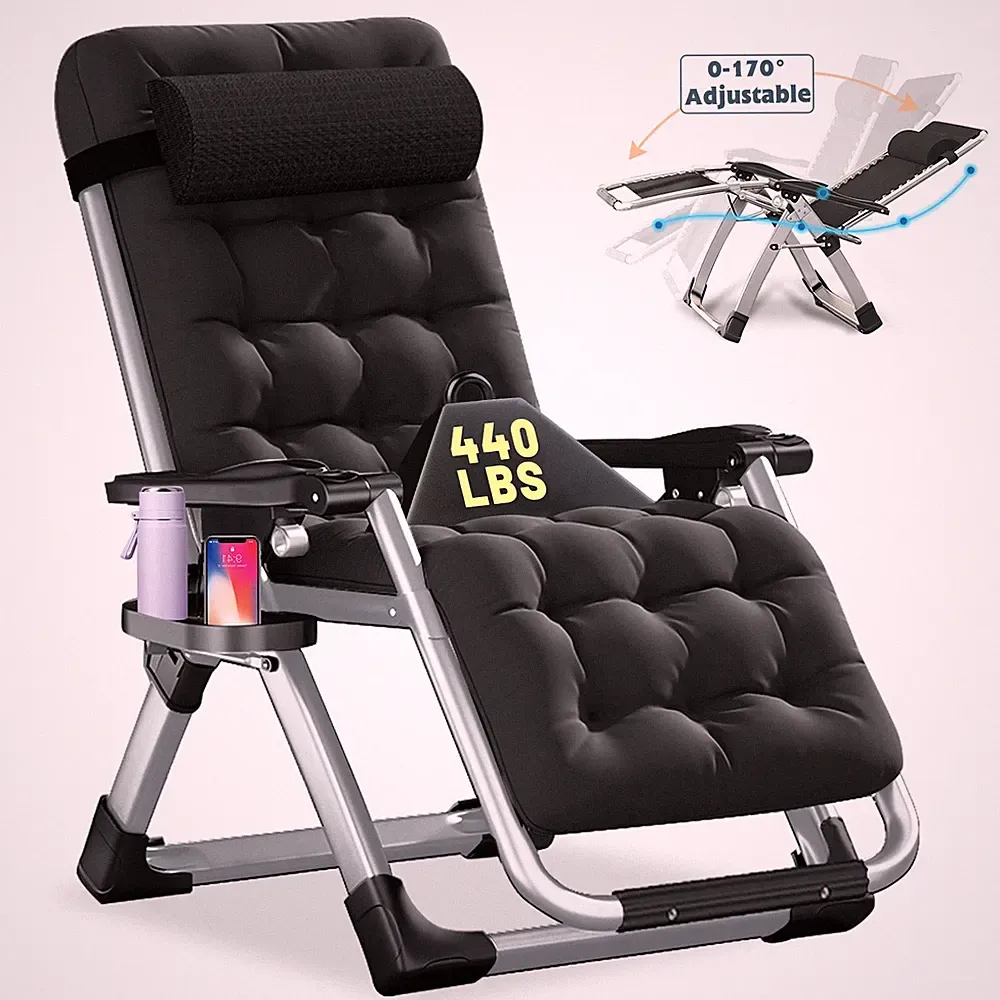 MOPHOTO Oversized Zero Gravity Chair Adjustable Lounge Patio Chair Cup Holder