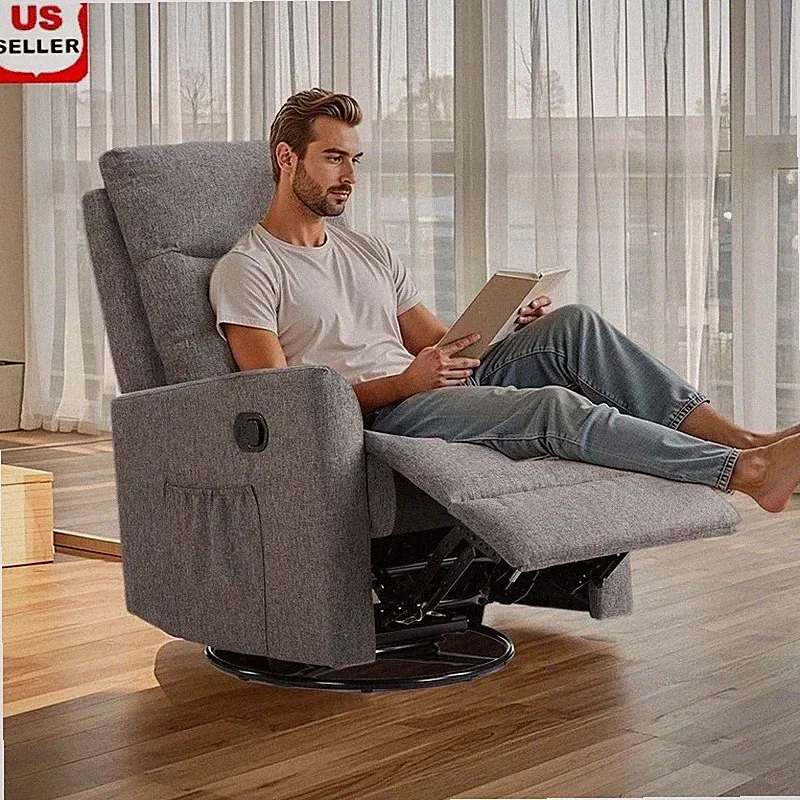 Multifunctional Recliner Glider Chair W/ Swivel Rocking Footrest Comfort New