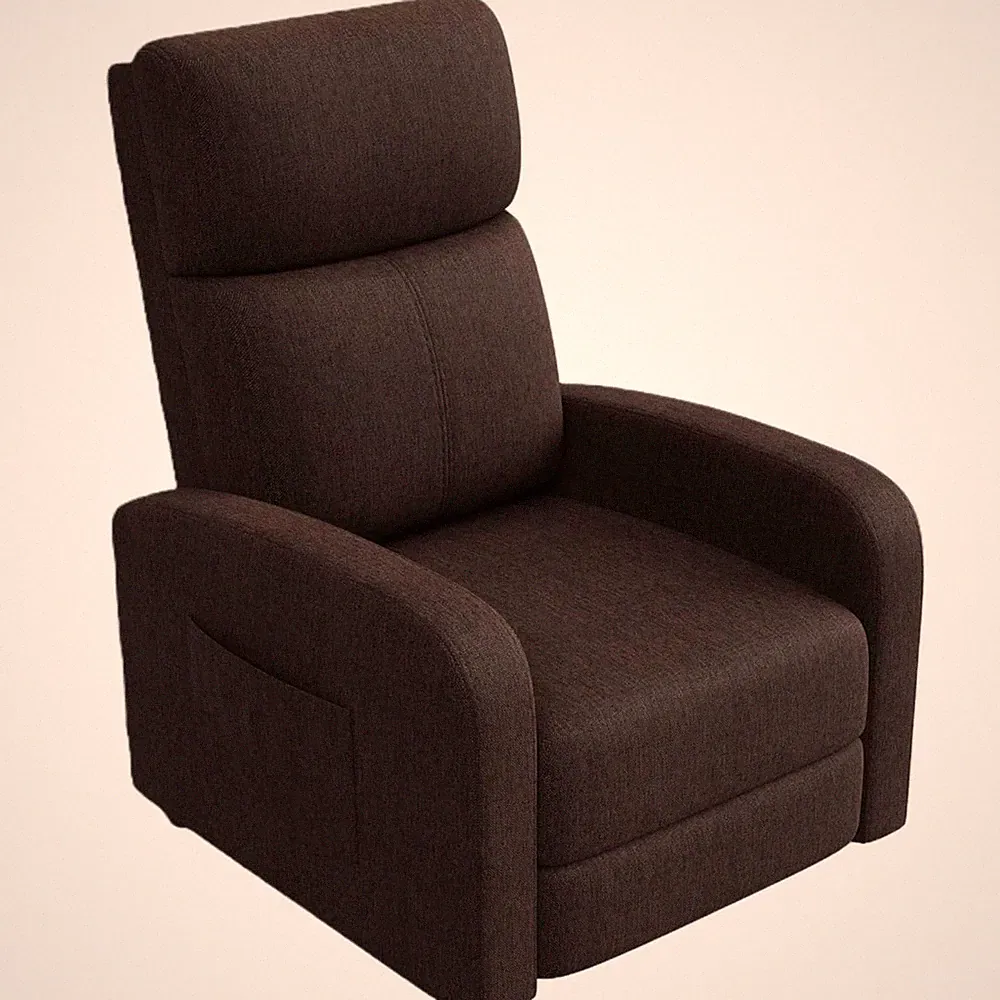 New Listing Ergonomic PU Leather Recliner Chair with Side Pocket for Living Room Comfort