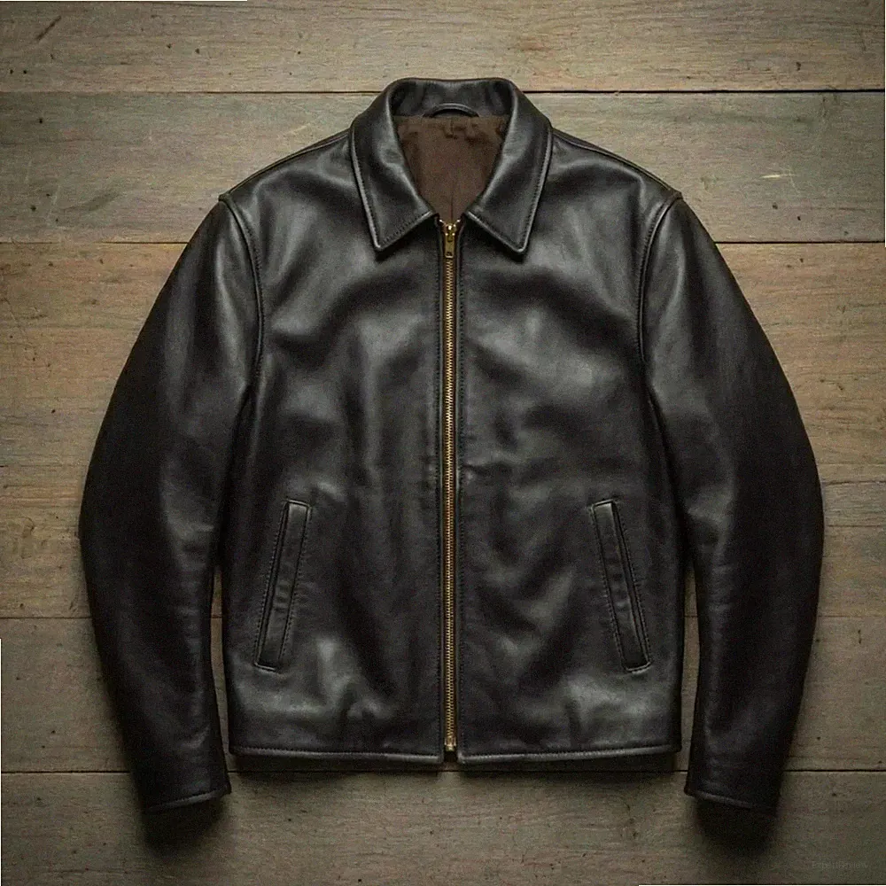 New Listing Vintage Black Leather Jacket for Men – Handmade Genuine Leather Biker Jacket