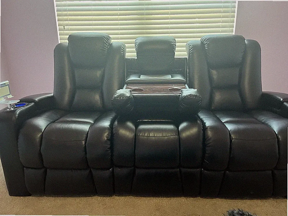 NEW PRICE! Power Reclining Theater Seats W/ LEDs, Storage, USB Chg Cup Holders
