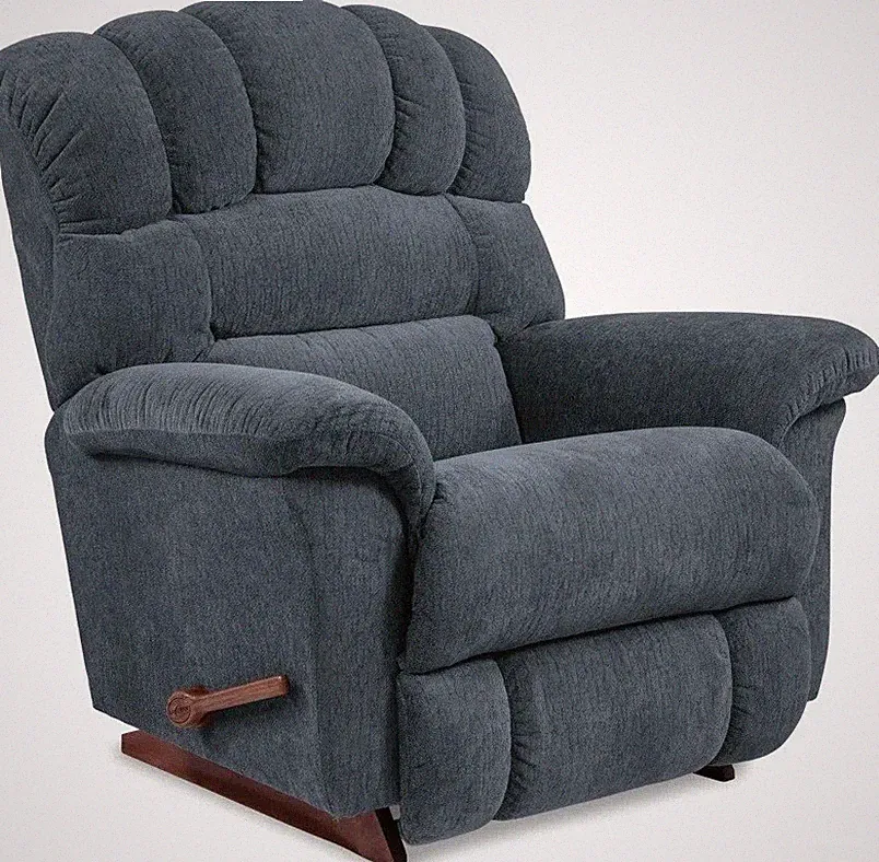 Oversized Blue La-Z-Boy Rocker Recliner Lazy Boy Manual Chair Big Tall Lazyboy