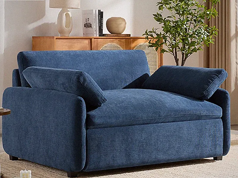 Oversized Chenille Single Sofa Chair,Wide/Deep Seat Accent Chair Comfy Armchair