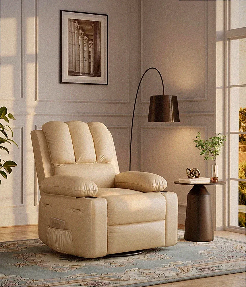 Oversized Manual Recliner Chair, Adjustable Home Theater Seating with Lumbar...