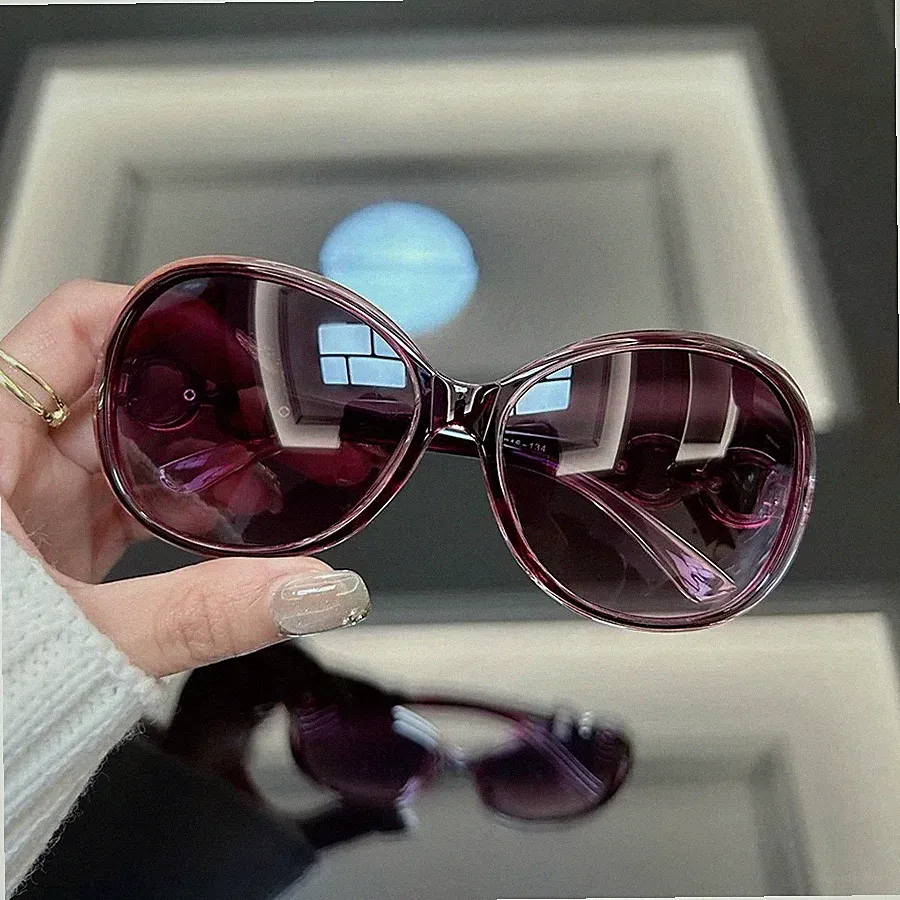 Oversized Oval Sunglasses for Women Men Luxury Brand Designer Big Sun Glasses