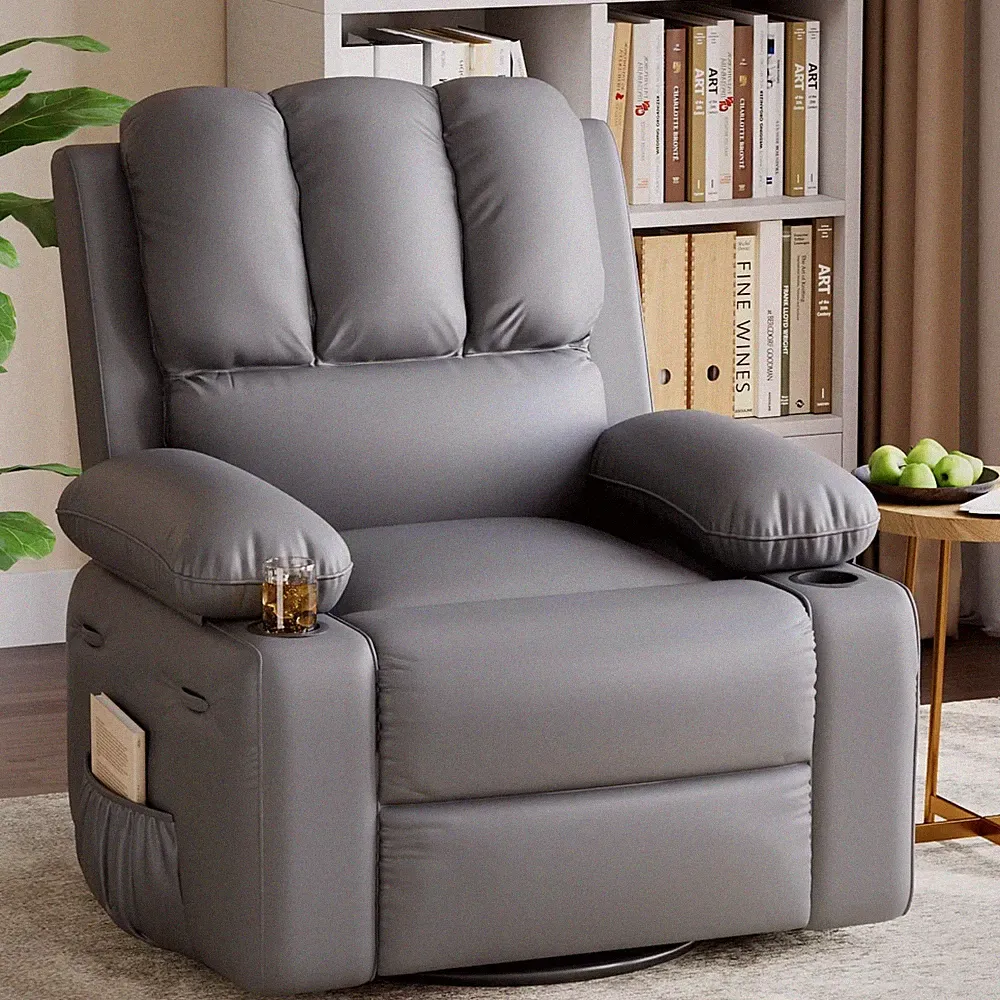 Oversized Recliner Chairs with Heat and Massage, Lazy Recliner Chair for Adul...