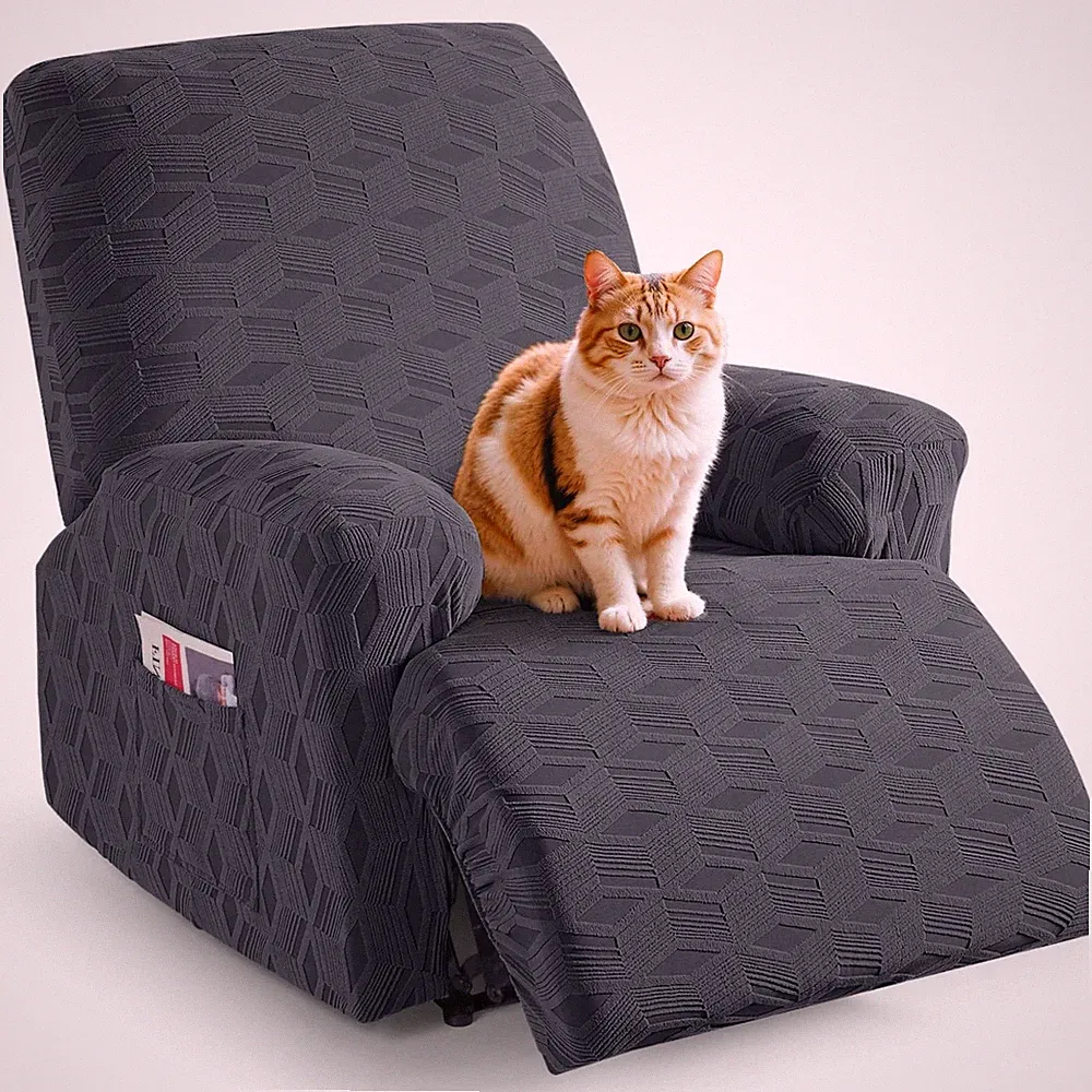 Oversized Recliner Cover Stretch Recliner Chair Covers, Jacquard Reclining Ch...