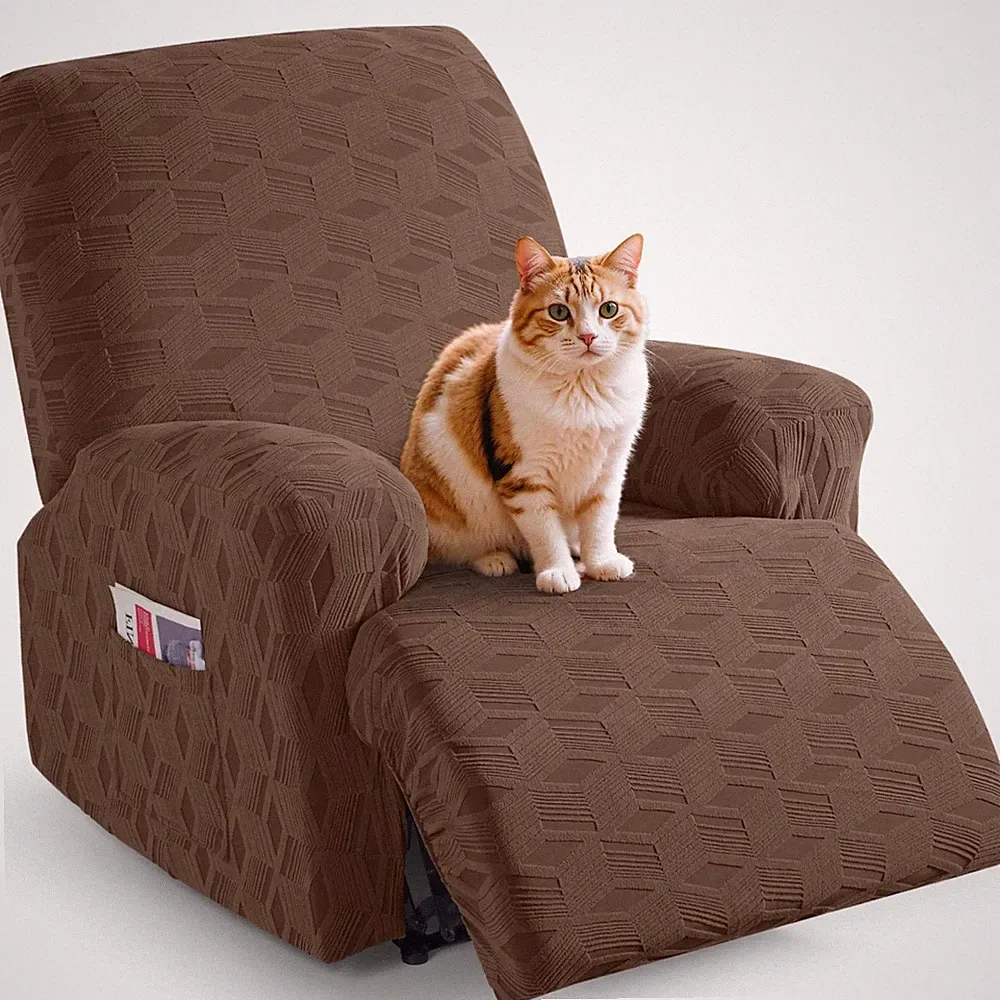 Oversized Recliner Cover Stretch Recliner Chair Covers, Jacquard Reclining Ch...