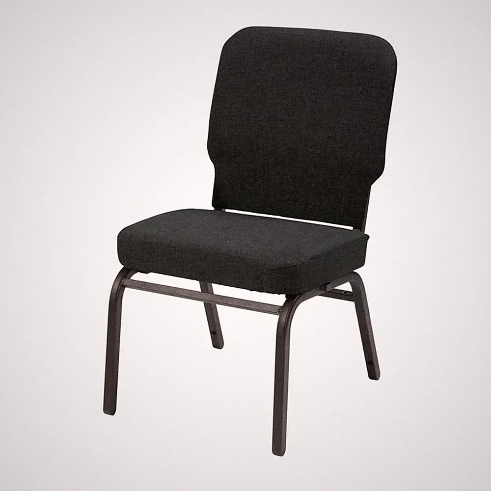Pemberly Row Big and Tall Armless Guest Chair - Tested for 500 lbs Black