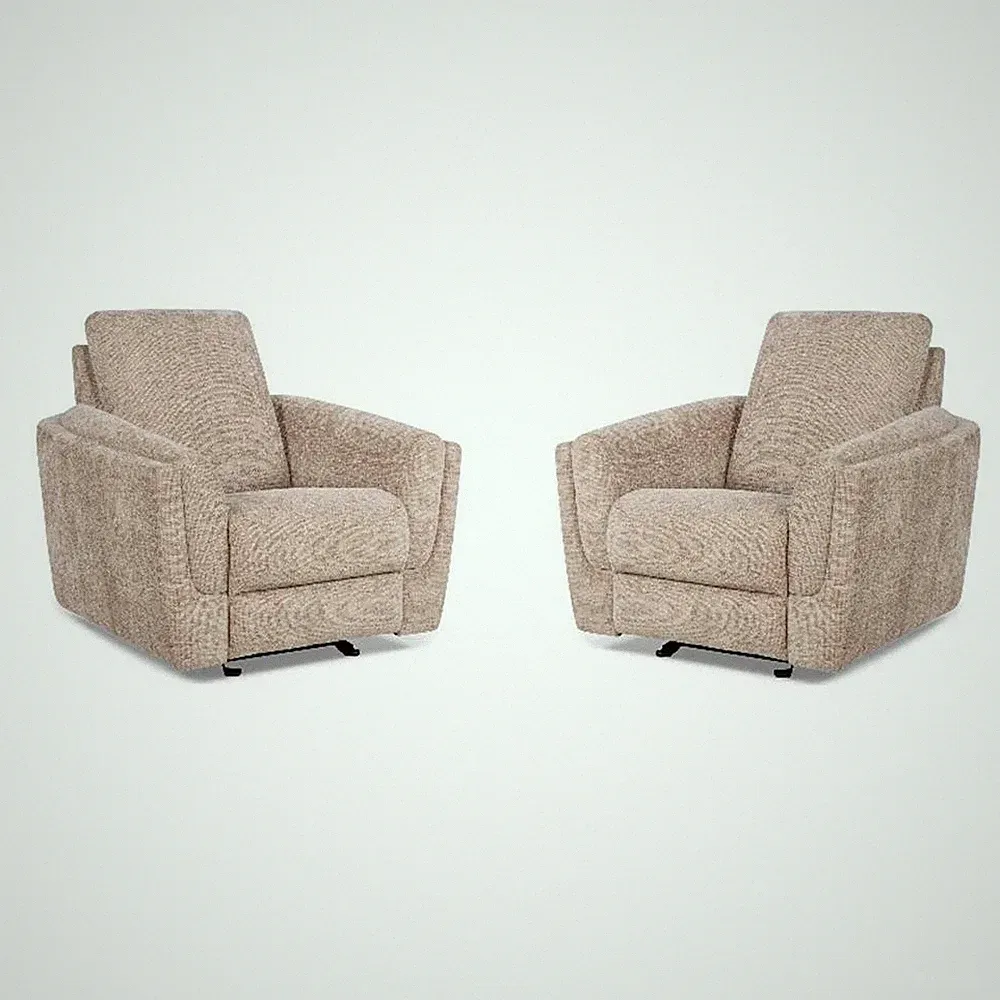 Pemberly Row Contemporary Biscotti Power Glider Recliner Two Pack