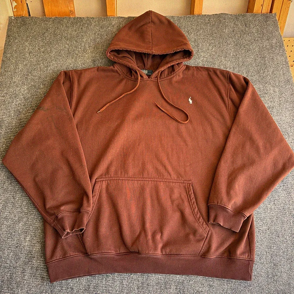Polo Ralph Lauren Mens 6XL Brown Pullover Hoodie Embroidered Pony Big and Tall