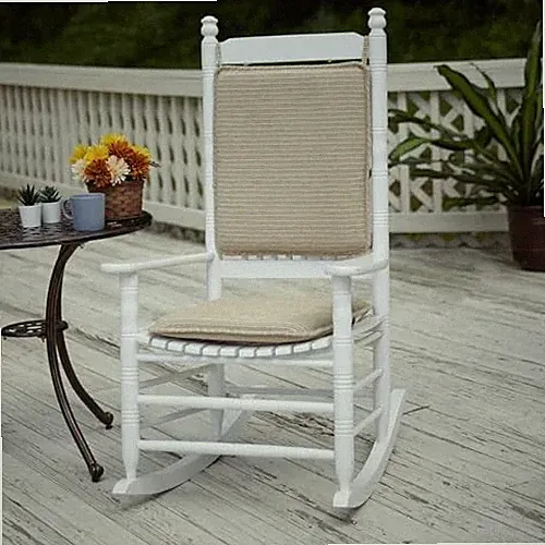 Porch Rocking Chair Cushion Set for Indoor and Outdoor Use, Assembled Natural