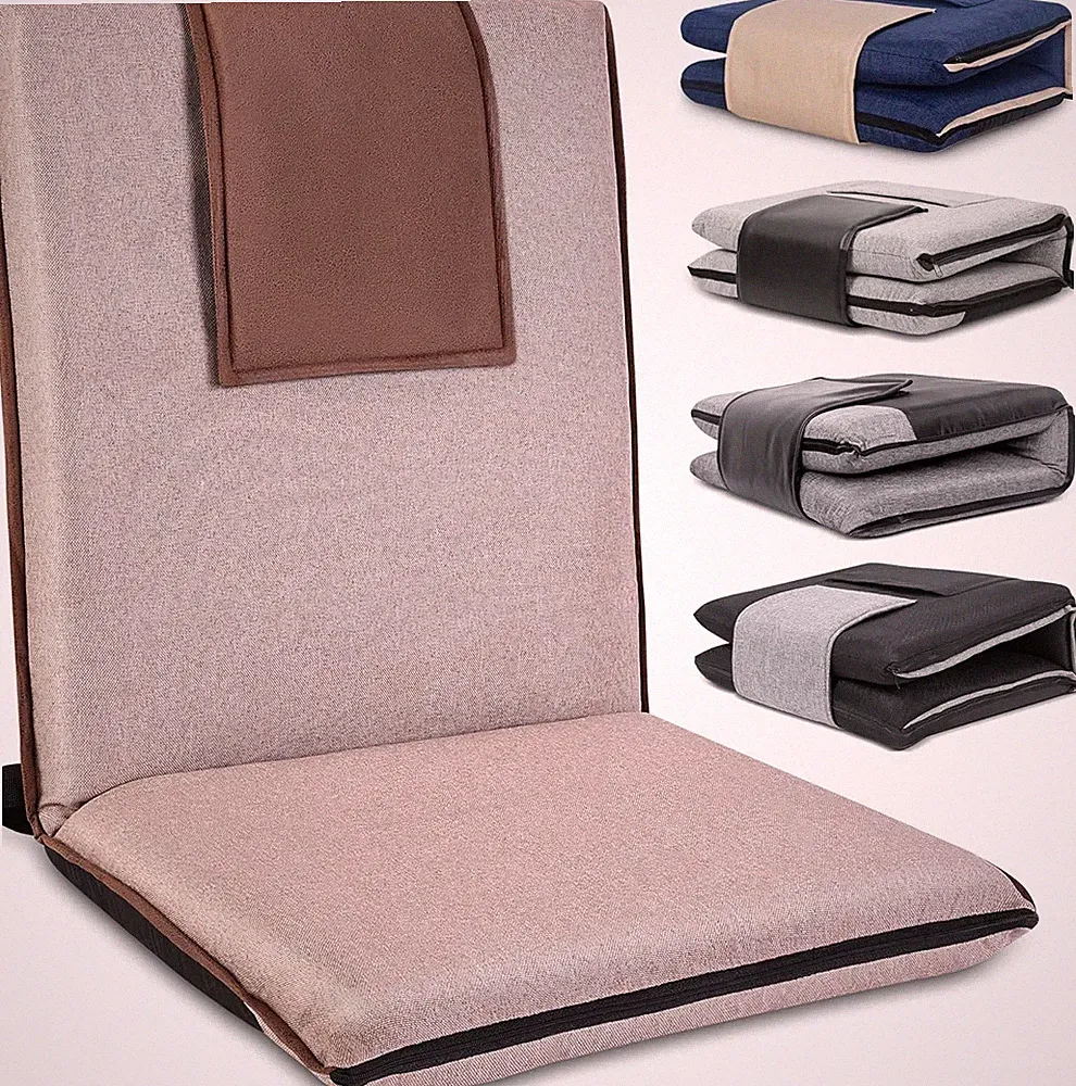 Portable Adjustable Floor Chair with Back Support - 14 Positions, Washable Cover