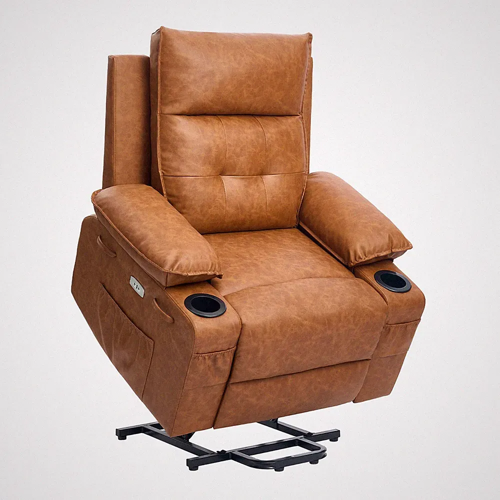 Power Lift Chair for Elderly ,Recliner Chair with Heating and Massage, Leather