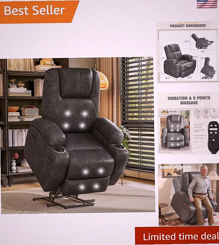 Power Lift Recliner Chair Electric Lift Recliner for Elderly Power Lift Recli...