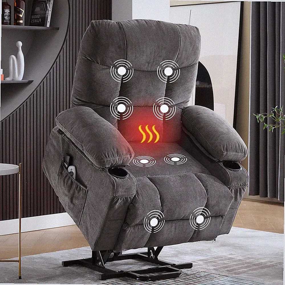 Power Lift Recliner Chair for Elderly with Vibration Massage and Lumbar Heating