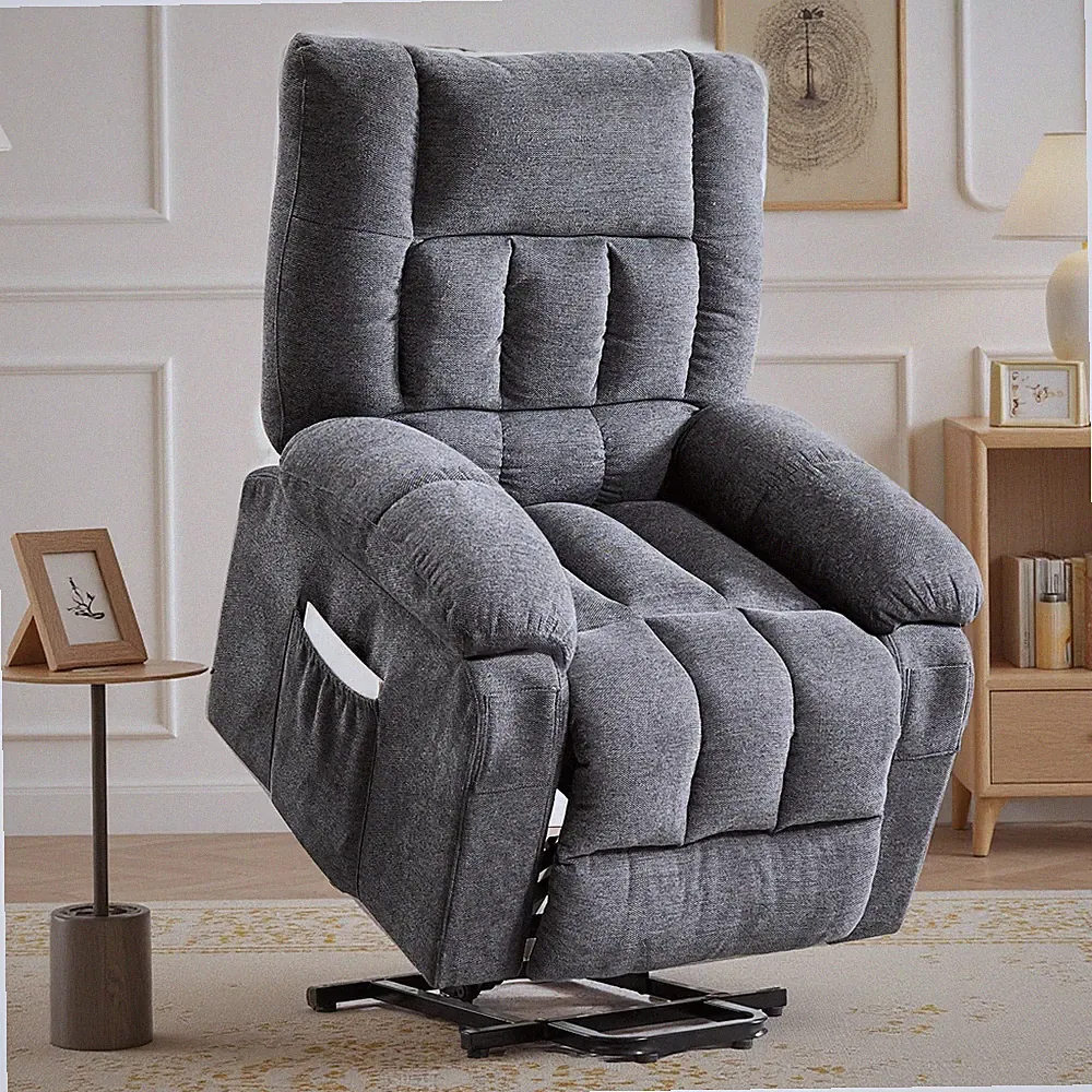 Power Lift Recliner Chair Overstuffed with Vibration Massage and Heat for Adults