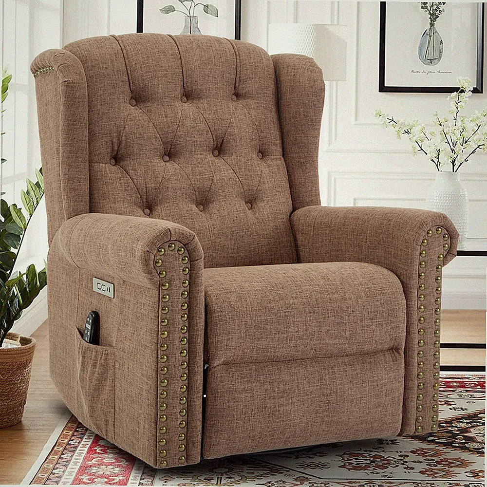 Power Swivel Rocking Glider Recliner Nursery Reclining Chair with Massage & Heat