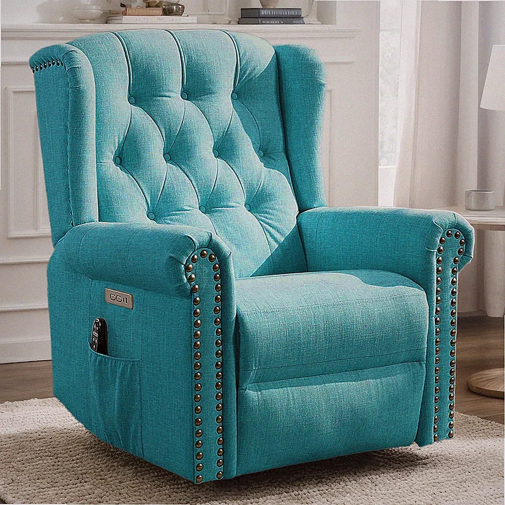 Power Swivel Rocking Recliner Massage Heat Rocker Electric Nursery Glider Chair