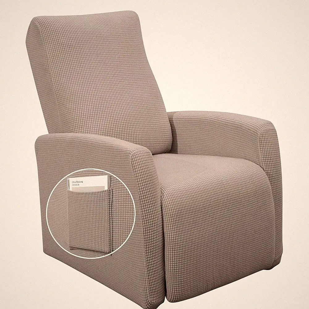 Recliner Chair Cover Jacquard Chair Covers 4 Piece, Small Recliner Sofa Slipc...