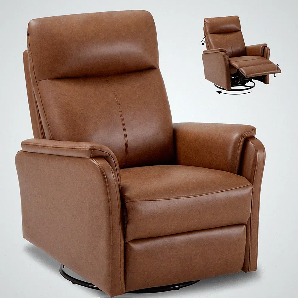 Recliner Chair, Living Room Sofa Home Theater Seat PU Leather Couch with Foot...