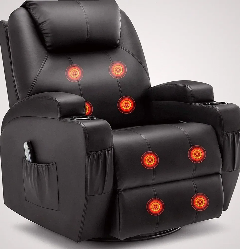Recliner Chair, Rocking Chair with Massage and Heat, 360° Swivel Recliner Chairs