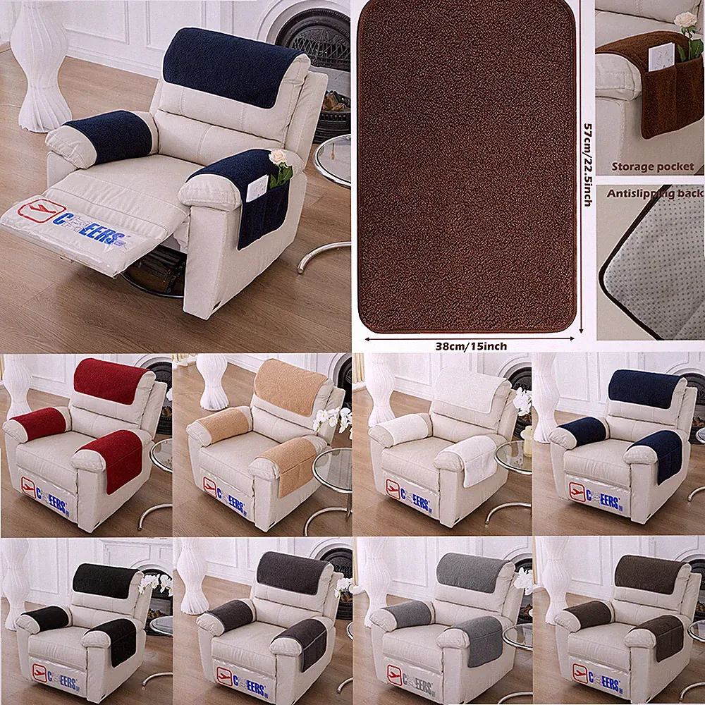 Recliner Headrest Sofa Cover Velvet Armrest Cover Cushion Furniture Protector