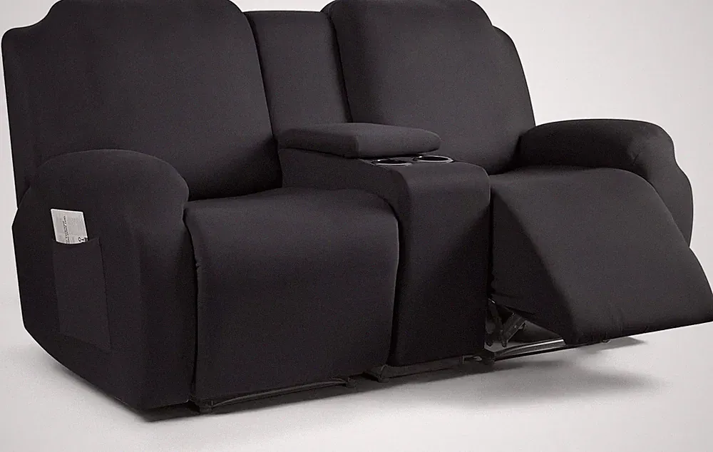 Reclining Loveseat W/ Middle Console Slipcover 4 Piece Polyester Fabric Stretch