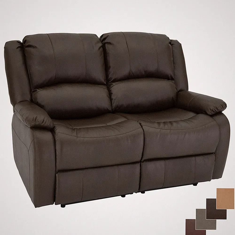 RecPro Charles 58" Double RV Wall Hugger Recliner Sofa Chestnut RV Furniture