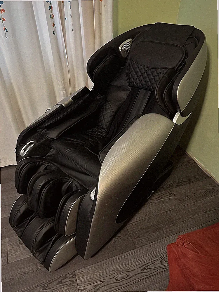 relaxe Full Body Electric Massage Chair Zero Gravity SL Track Heated Black Silv...