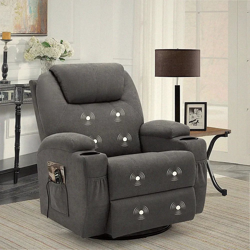 Rocking Chair Recliner Chair with Massage Swivel Ergonomic Lounge Chair Class...