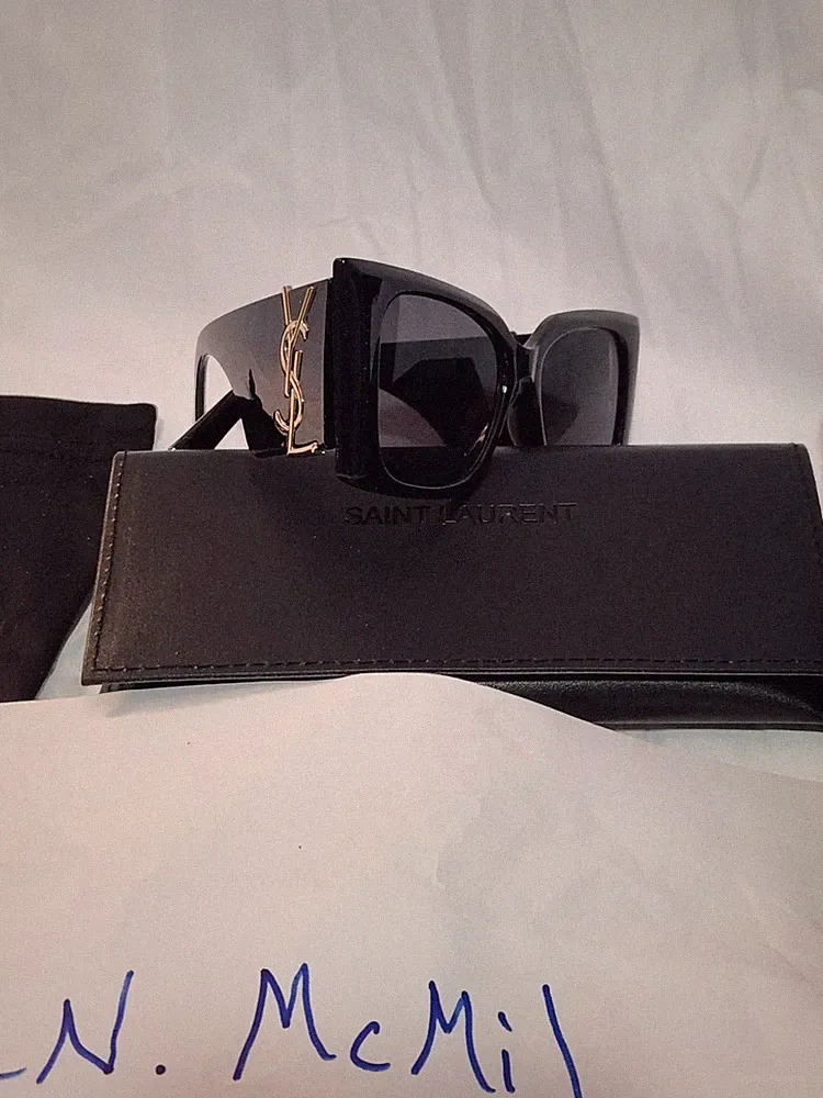 Saint Laurent BLAZE Black Gold YSL Cat Eye Sunglasses