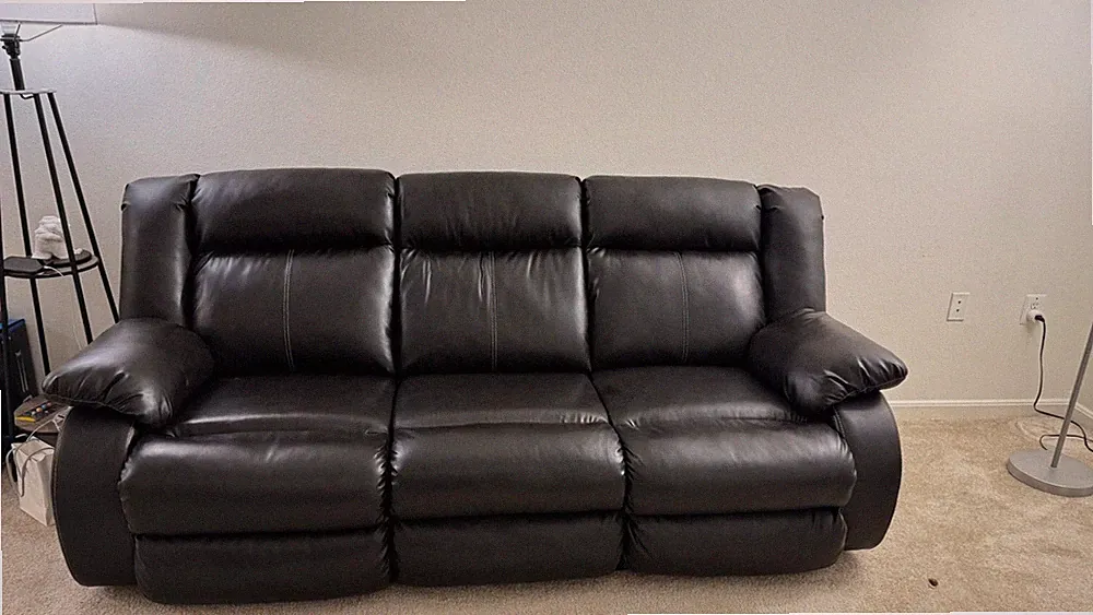 Signature Design by Ashley Denoron Reclining Power Sofa, Dark Brown