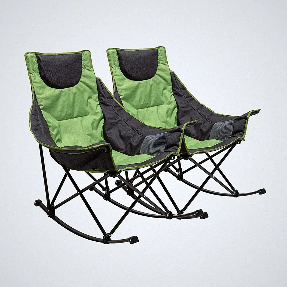 SUNNYFEEL Rocking Camping Chair 2 Pack, Luxury Padded Recliner, Oversized Fol...
