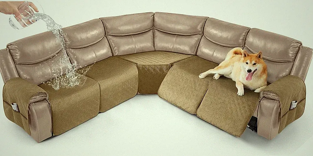 Timeles Waterproof Velvet Reclining Corner Sectional Couch Covers Extra Large...