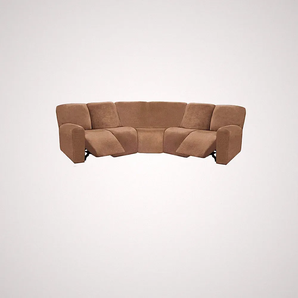 Transform Your L-Shape Recliner with Luxurious Velvet Covers - 7-Piece Set