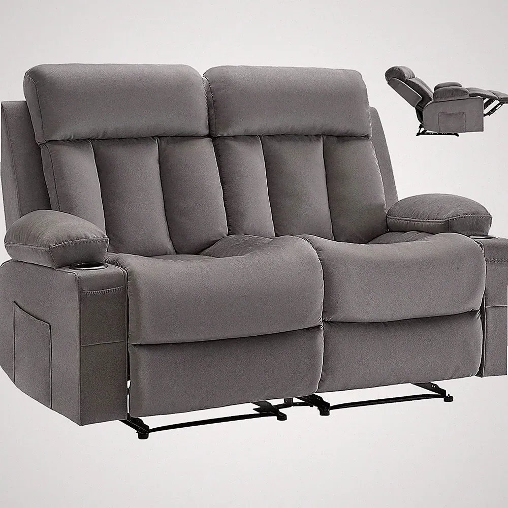 Uimoso Loveseat Recliner Sofa Power Reclining Velvet Couch Heating & Massage
