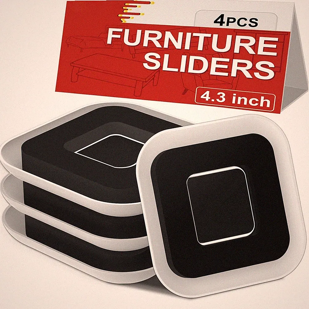 Upgrade Furniture Sliders, Furniture Sliders for Carpets, 4 PCS 4.3" Moving P...